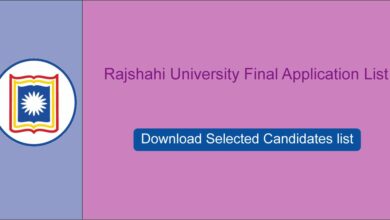 RU Admission Selected Candidates list