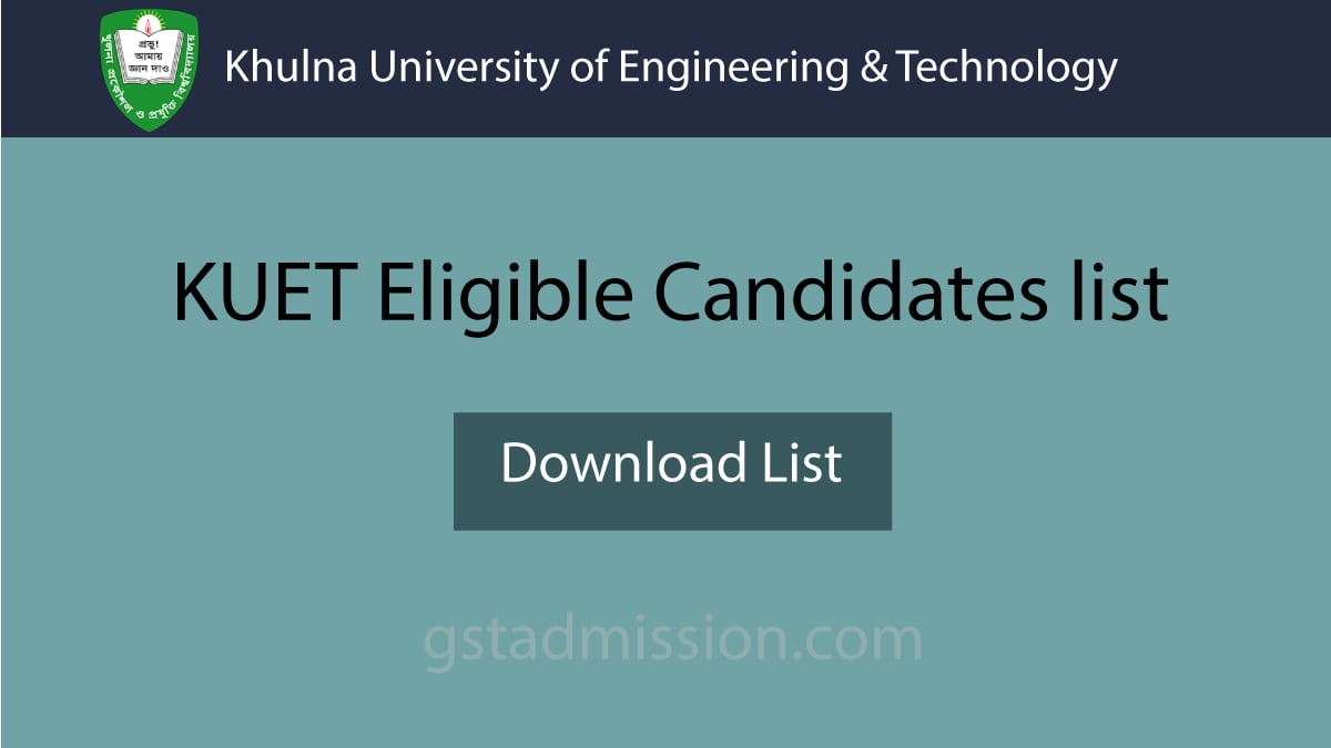 KUET Eligible Candidates List 2025 - Primary Selection Result