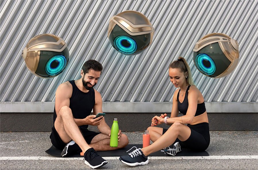 Big brother surveillance concept composition